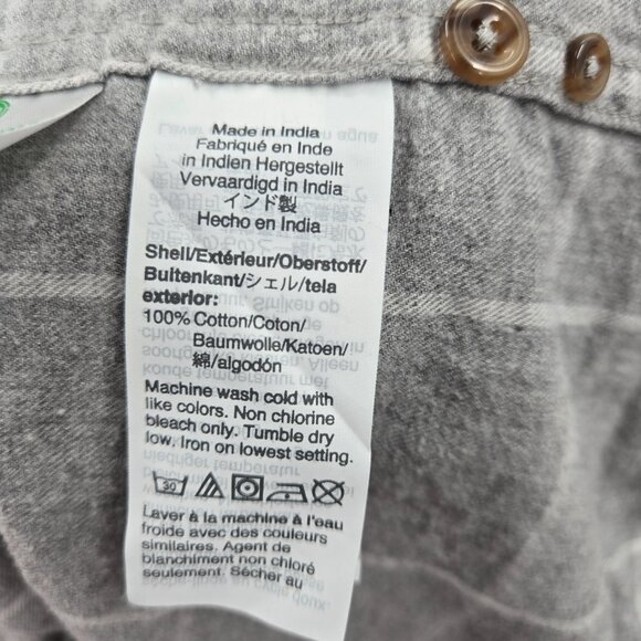 Brushed Twill Gray White J. Crew 100% Cotton Button Down Shirt Size Medium - Picture 11 of 12